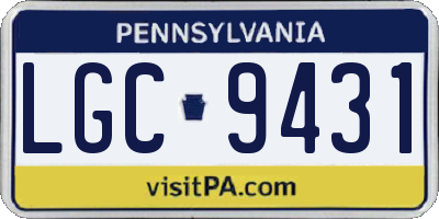 PA license plate LGC9431