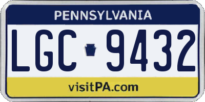 PA license plate LGC9432