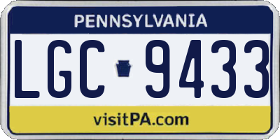 PA license plate LGC9433