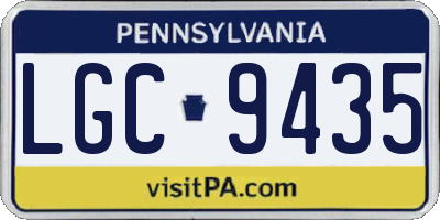 PA license plate LGC9435