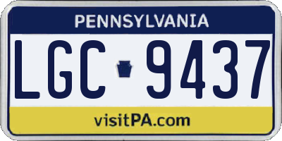 PA license plate LGC9437