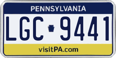 PA license plate LGC9441