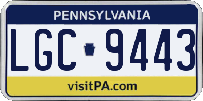 PA license plate LGC9443