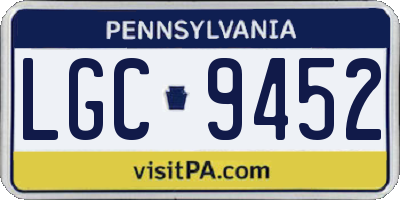 PA license plate LGC9452