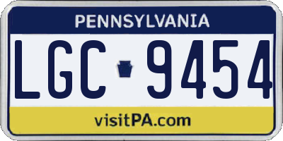 PA license plate LGC9454