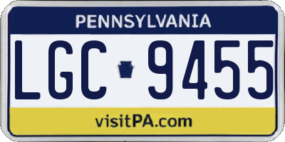 PA license plate LGC9455