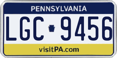 PA license plate LGC9456