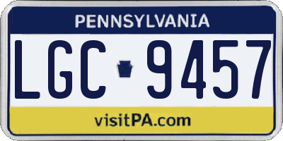 PA license plate LGC9457