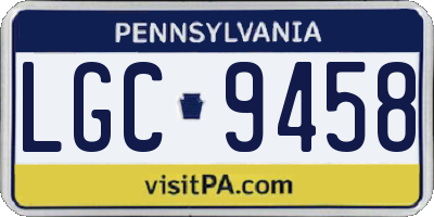 PA license plate LGC9458