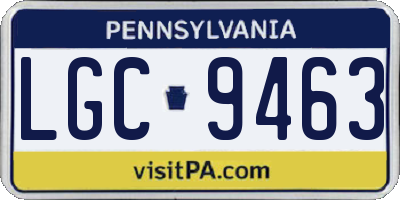 PA license plate LGC9463