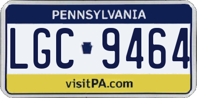 PA license plate LGC9464