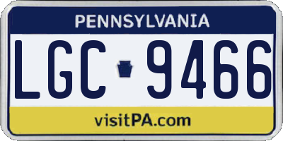 PA license plate LGC9466