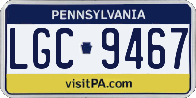 PA license plate LGC9467