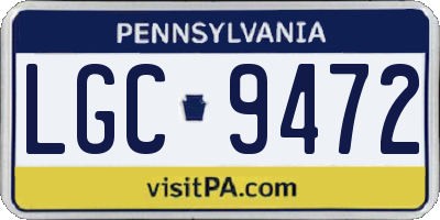 PA license plate LGC9472
