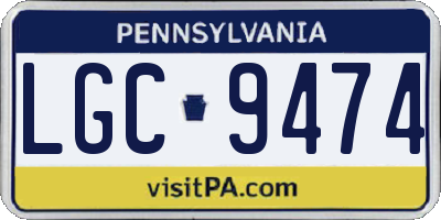 PA license plate LGC9474