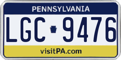 PA license plate LGC9476