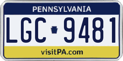 PA license plate LGC9481