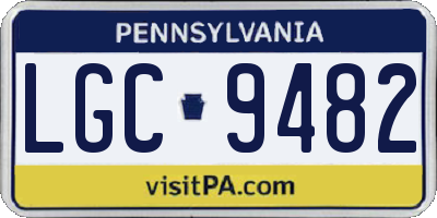 PA license plate LGC9482