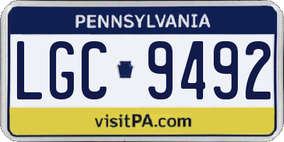 PA license plate LGC9492