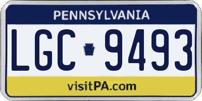 PA license plate LGC9493