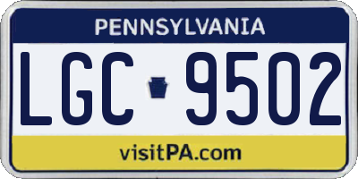 PA license plate LGC9502