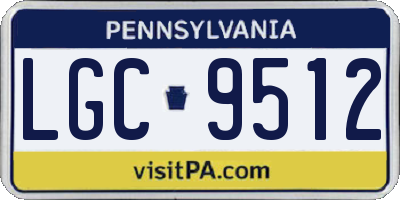 PA license plate LGC9512