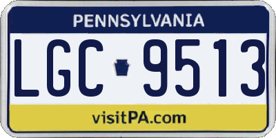 PA license plate LGC9513