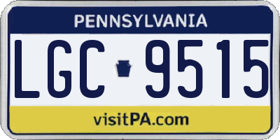 PA license plate LGC9515