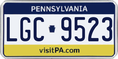 PA license plate LGC9523