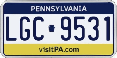 PA license plate LGC9531