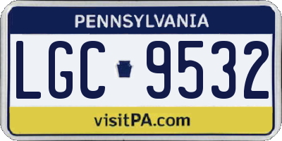 PA license plate LGC9532