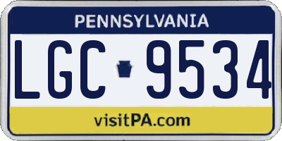 PA license plate LGC9534