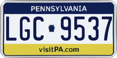 PA license plate LGC9537