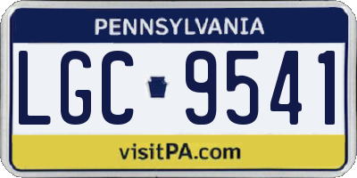 PA license plate LGC9541