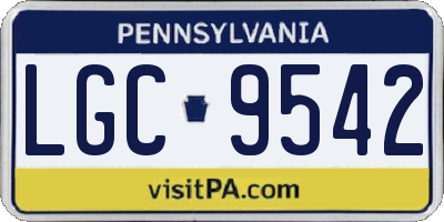 PA license plate LGC9542