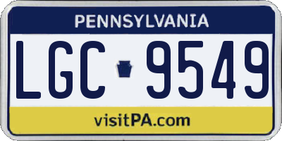 PA license plate LGC9549