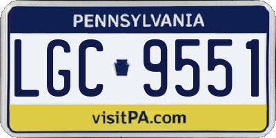 PA license plate LGC9551
