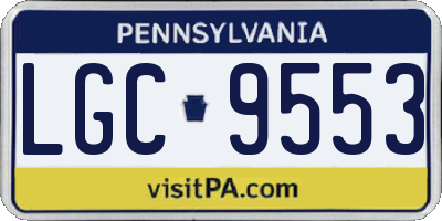 PA license plate LGC9553