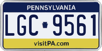 PA license plate LGC9561