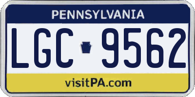 PA license plate LGC9562