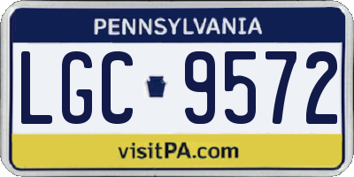PA license plate LGC9572