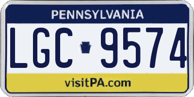 PA license plate LGC9574