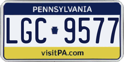 PA license plate LGC9577