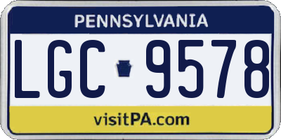 PA license plate LGC9578