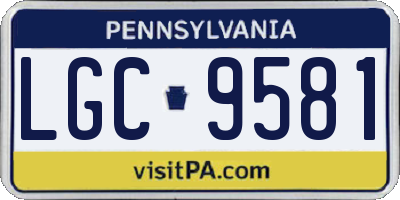 PA license plate LGC9581