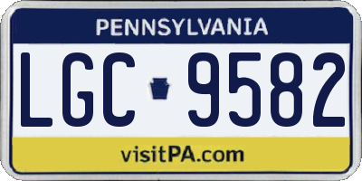 PA license plate LGC9582