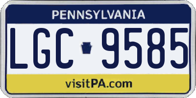 PA license plate LGC9585