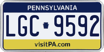PA license plate LGC9592
