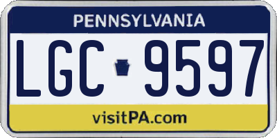 PA license plate LGC9597