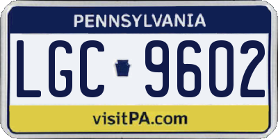 PA license plate LGC9602